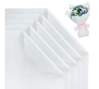 BEISHIDA 20 piezas de papel de regalo floral iridiscente blanco para envolver flores, papel de regalo de ramo de flores, papel de regalo impermeable para manualidades, suministros de floristería,