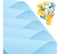 BEISHIDA 20 unidades de papel de regalo floral mate azul claro para ramo de flores, papel de regalo impermeable para ramo de flores, suministros de floristería, boda, graduación floral