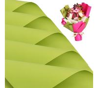 BEISHIDA 20 unidades de papel de regalo floral verde oscuro mate para ramo de flores, papel de regalo impermeable para ramo de flores, suministros de floristería, boda, graduación floral