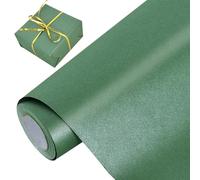 BEISHIDA Papel de regalo verde oscuro de color sólido con brillo perlado, papel de regalo mate, papel de embalaje para boda, cumpleaños, graduación, papel de regalo de Navidad (17 pulgadas x 32.8