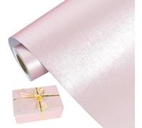 BEISHIDA Rollo de papel de regalo rosa metálico brillante, papel de regalo de color sólido, papel de embalaje para boda, cumpleaños, graduación, papel de regalo de Navidad (17 pulgadas x 32.8 pies)