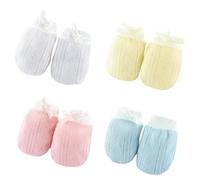 BEISIJIA 4 pares de guantes de bebé antiarañazos, guantes ajustables de malla transpirable para bebés de 0 a 10 meses