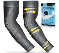 beister Mangas de compresión deportivas para hombres y mujeres (par), protección completa de apoyos de brazo, antideslizantes, transpirables, para artritis, linfedema, bursitis, entrenamiento