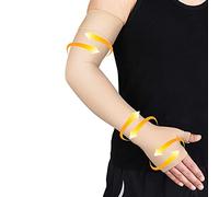Beister - Manguito de compresión médica para linfedema con guante de desafío, para hombres y mujeres (individual), 20-30 mmHg, soporte completo para brazo con banda de silicona de lunares, soporte de