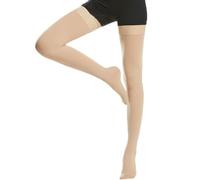 Beister - Medias de compresión altas (hasta el muslo) con puntera