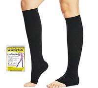 beister - Medias de compresión de pie abierto para hombre y mujer, 20-30mmhg contención calcetines clase 2 médicos apoyo gradual bajo de compresión indicado para las venas varicosas, edema