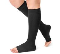 beister - Medias de compresión de pie abierto para hombre y mujer, 20-30mmhg contención calcetines clase 2 médicos apoyo gradual bajo de compresión indicado para las venas varicosas, edema