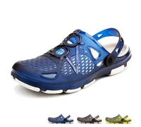 beister Zuecos de jardín para Hombre, Antideslizantes, Transpirables, para Exteriores, Playa, Ducha, Azul y Blanco, 42 1/3 EU