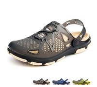 beister Zuecos de jardín para Hombre, Antideslizantes, Transpirables, para Exteriores, Playa, Ducha, Negro y Beige, 40 2/3 EU