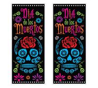 Beistle 00384 Day of The Dead Door Covers 2 Piece, 30" x 6', Multicolor