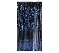 Beistle 1-Ply Tinsel Foil Fringe Curtain Photo Booth Backdrop Decoraciones de Fiesta de cumpleaños, recepción de Boda, celebración de Baby Shower, Suministros de graduación, Plástico, Azul Marino