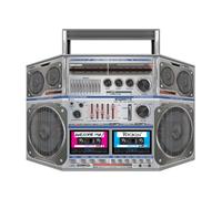 Beistle 1980's Boom Box Stand Up Photo Prop 80's Tema Retro Hip Hop Decoraciones y Suministros para fiestas, 37" x 25", Multicolor