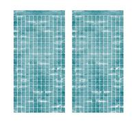 Beistle - 2 Cortinas de Fondo de Fotos cuadradas de plástico metálico con Flecos para Fiesta de cumpleaños, recepción de Boda, celebración de graduación, Tema de bebé, Decoraciones de Despedida de