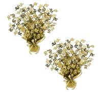 Beistle 2 Piezas de plástico metálico Dorado Gleam 'N Burst 50 Aniversario de Boda, Centro de Mesa de Fiesta de cumpleaños, decoración de Mesa, 15 Pulgadas