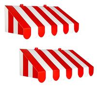 Beistle, 2 toldos 3D para decoración de Pared, 24.75 x 8.75 Pulgadas (Rojo/Blanco)
