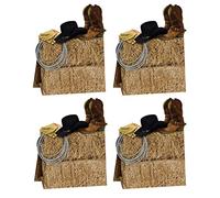 Beistle 4 centros de Mesa tridimensionales con temática Occidental, decoración de Fiesta de Vaquero del Salvaje Oeste, 9.5 Pulgadas, Multicolor
