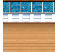Beistle 52028 1-Pack Cruise Ship Deck Backdrop, 4-Feet by 30-Feet