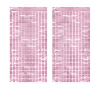 Beistle 53946-P - 2 cortinas de plástico metálico cuadrado con flecos para fiesta de cumpleaños, recepción de boda, celebración de graduación, tema de bebé, decoraciones de despedida de soltera, color