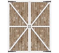 Beistle 56093 - Fondo rústico para fotografía de Puerta de Granero Occidental, 6 x 5 pies, Tema de Granja, telón de Fondo para sesión de Fotos para cumpleaños, Baby Showers, decoración de día de Boda