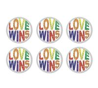 Beistle 6 botones Prismatic LGBTQI Rainbow Pride Love Wins Pinback