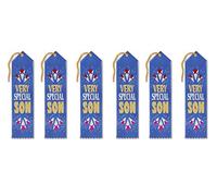 Beistle 6 cintas de premio muy especiales para hijo, 2 x 8 pulgadas