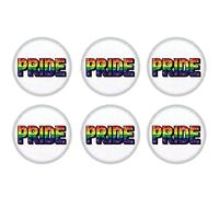Beistle 6 piezas Prismatic Rainbow Pride Pinback Botones LGBTQ Pins, 2 pulgadas, multicolor