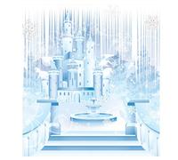Beistle 7 x 6 pies de cartón Winter Wonderland Photo Prop, fondo de fotografía nevado para fiestas de Navidad, decoraciones de graduación, celebraciones de vacaciones, caballete incluido, fabricado en