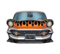Beistle Accesorio para Fotos de Hot Rod de los años 50 para Decoraciones de Fiesta temática de los años 50, Fabricado en Estados Unidos Desde 1900, 25 x 37 Pulgadas, Naranja/Negro/Plata