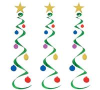 Beistle - Árbol de Navidad, plástico, papel de aluminio, surtido, verde, paquete de 1