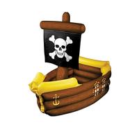 Beistle Barco, tiene capacidad para aprox. 72 latas de 12 onzas, decoraciones piratas, enfriador inflable, contenedores de bebidas para fiestas, 33 x 39 pulgadas, multicolor