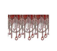 Beistle Bloody Chain & Hooks telón de Fondo, Rojo/Plata, 4' x 30'