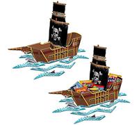 Beistle Pirate Ship Centerpiece, 18-1/2-Inch by 26-Inch