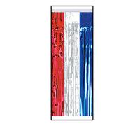 Beistle Pkgd 1-Ply FR Metallic Table Skirting (Red, Silver, Blue) Party Accessory (1 Count) (1/Pkg)