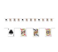 Beistle Playing Card Casino Pennant Banner-1 Pc. Banderín de Cartas de Juego, Multicolor, 7" x 12'
