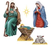 Beistle Recortes de belén - 5 Piezas, Juego de decoración de cartulina de Doble Cara, exhibición Religiosa Tradicional de Navidad para Eventos de Iglesia, decoración navideña de Temporada y entornos