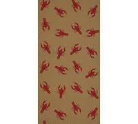 Beistle Rollo de Mesa de Papel Kraft con Estampado de cangrejos de Nueva Orleans de 24 Pulgadas x 50 pies, Suministros para Fiestas de Mardi Gras, Color marrón/Rojo