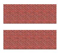 Beistle S20208AZ2 Wall Backdrops 2 Piece Christmas Party Supplies Photo Booth Background, 4' x 30', Brick Red/White