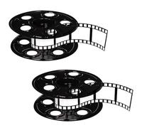Beistle S50091AZ2 Centros de mesa de película, 2 carretes de cine 3D de plástico fino con tiras de película de 15 pies, decoraciones de fiesta de Hollywood personalizables para eventos de alfombra