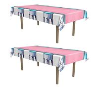 Beistle S54730AZ2 Soda Shop - Juego de 2 manteles de plástico Multicolor