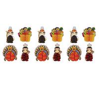 Beistle S99711AZ3 - Mini centros de mesa de Acción de Gracias, 12 piezas, papel, multicolor