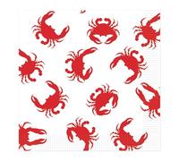 Beistle Servilletas desechables de 2 capas, diseño de cangrejo rojo, diseño de 4 paneles, paquete de 32