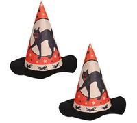 Beistle Sombreros de fieltro vintage de Halloween, juego de 2 disfraces espeluznantes y accesorios de fiesta de truco o trato