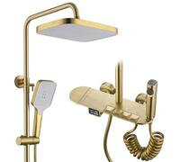 BEITH Sistema de Ducha Termostático, 30x20cm Cuadrado Columna de Ducha con Pantalla Digital LED, 4 Funciones Teclas del Piano Set De Ducha, 59A Latón Válvula, Autolimpieza, Durable, Altura Ajustable