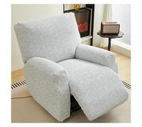 BEIWOSHA Recliner Sofa Cover, Stretch Lounge Chair Cover, Spandex Jacquard 4-Piece Stretch Recliner Cover, Massage Relax(Light Grey,1 Seater)