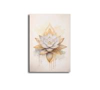 BeiYiHo Cuadro Zen Salon Laminas Decorativas Pared Budas Árbol de la Vida Yin Yang Flor de Loto Decoracion Salon Dormitorios Pasillo Baño Poster Beige Lienzo