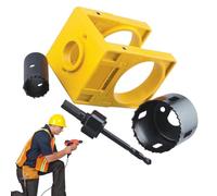 Beiykhera Juego de instalación de cerradura de puerta, juego de sierra perforadora de perilla de puerta, herramientas manuales de acero al carbono con plantilla guía, herramienta de perforación de