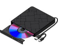 Beizkna Reproductor de CD DVD Externo para PC, USB 3.0 y Tipo C, portátil, Reproductor de DVD, grabadora de CD, ROM +/-RW, para Ordenador portátil, iMac Pro, Air Windows 11/10/8/7/ XP/Linux/Mac OS