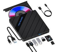 Beizkna Unidad externa de CD y DVD para ordenador portátil, USB 3.0, tipo C, portátil, grabadora CD+/-RW, lector de escritor, reproductor de discos externos, para PC, escritorio, MacBook, iMac