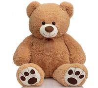 BEJOY Oso de peluche con patas, 90 cm, gran regalo de amor, para novia, niños, marrón claro