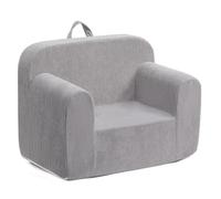 BEJOY Silla infantil de espuma ultrasuave, sofá de lectura individual de pana para niños y niñas, color gris